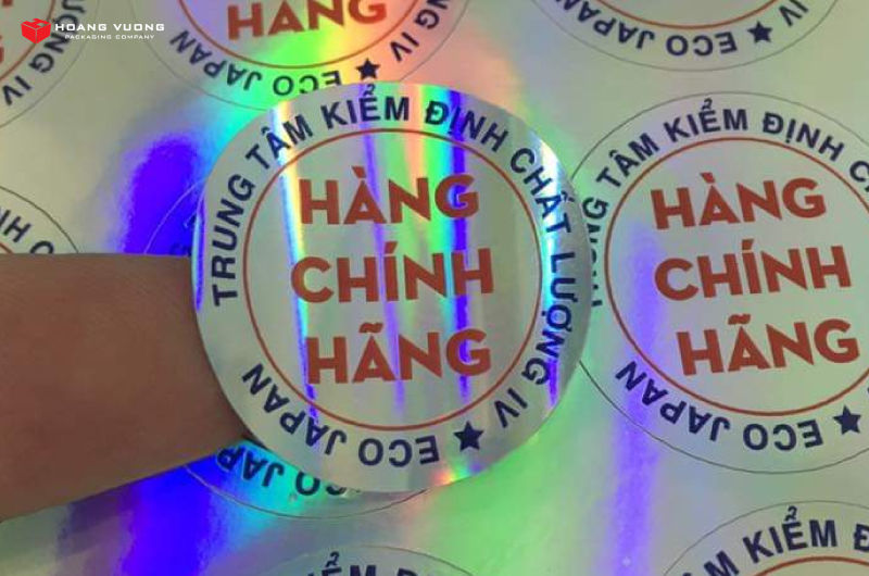 Dịch vụ in tem 7 màu chuyên nghiệp của bao bì giấy Hoàng Vương